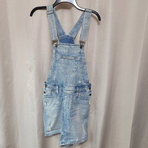 Big Star 1974 Jean Shortalls Women's Size Small Medium Wash Distressed Denim